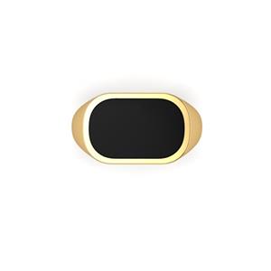 Gold Rounded rectangle Onyx Signet Ring